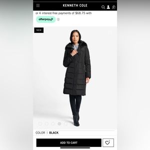 Kenneth Cole Faux Fur-Trimmed Hooded Puffer Jacket